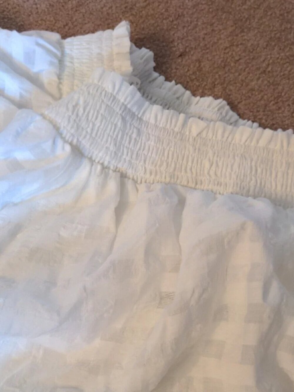 Anthropologie Maeve White One-Shoulder Cotton Blend Ruffle Top Size Large - Picture 9 of 13